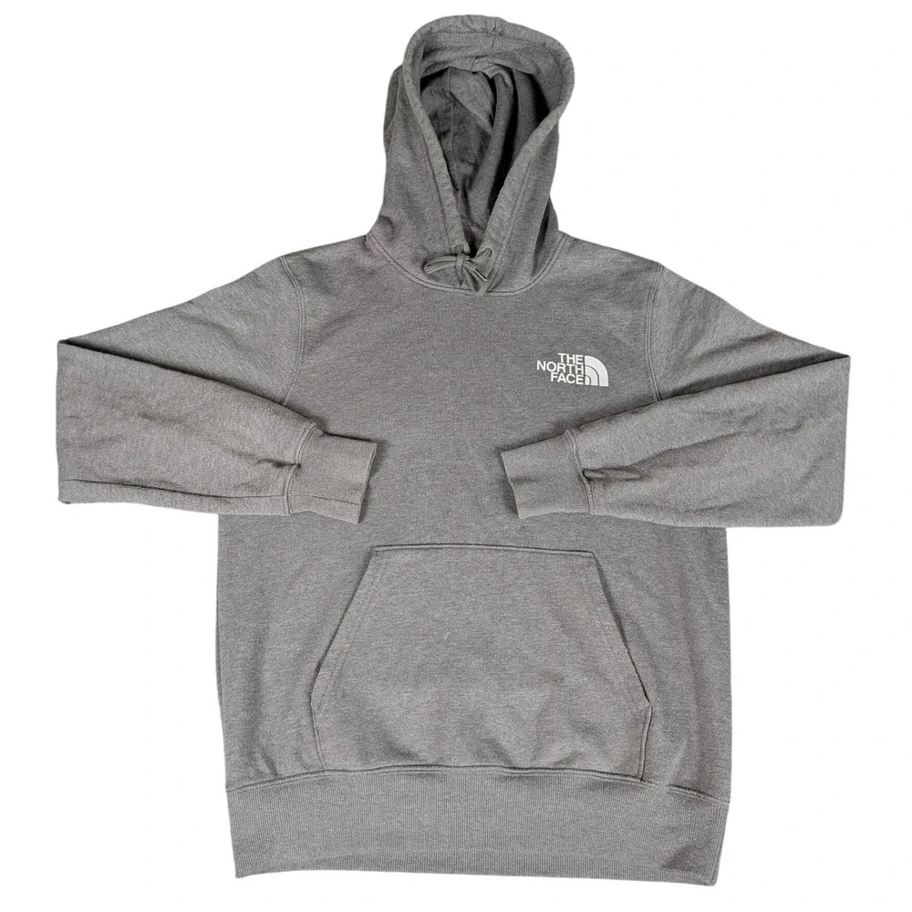 The North Face Mens Circular Design Pullover Hoodie Grey Heather Logo S